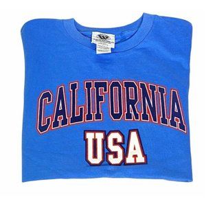 4/$25 California USA Spellout Blue Lady/Youth Cotton T-shirt Various Sizes S-XXL